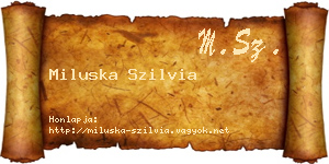 Miluska Szilvia névjegykártya